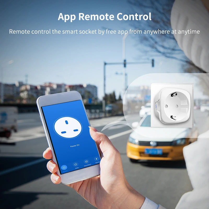 WiFi Smart Plug 16A EU Socket Tuya Smart Life APP Work with Alexa Google Assistant Voice Control Power Monitor Timing