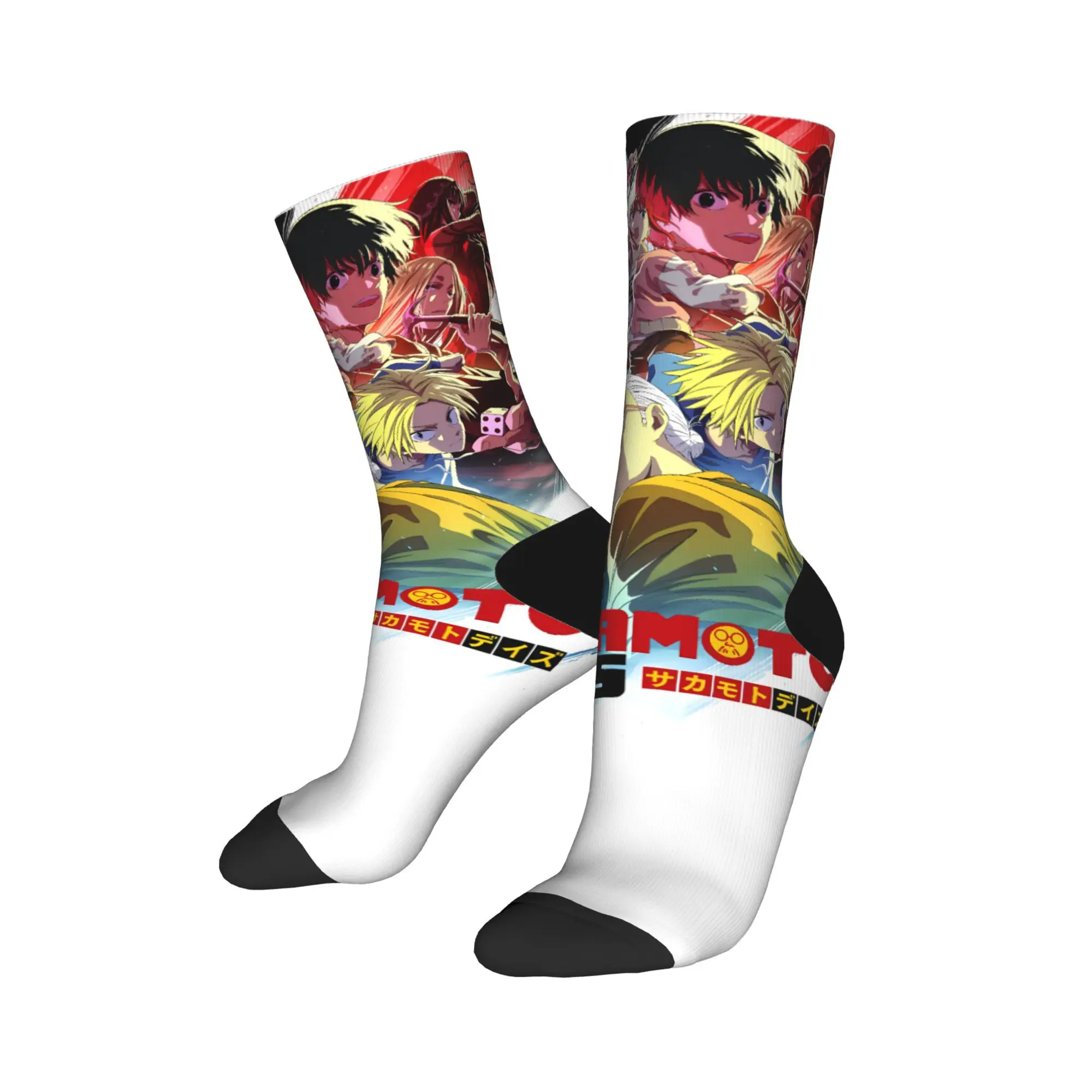 Calzini unisex da uomo Sakamoto Days Calze invernali gotiche traspiranti Calzini antiscivolo da ciclismo con grafica