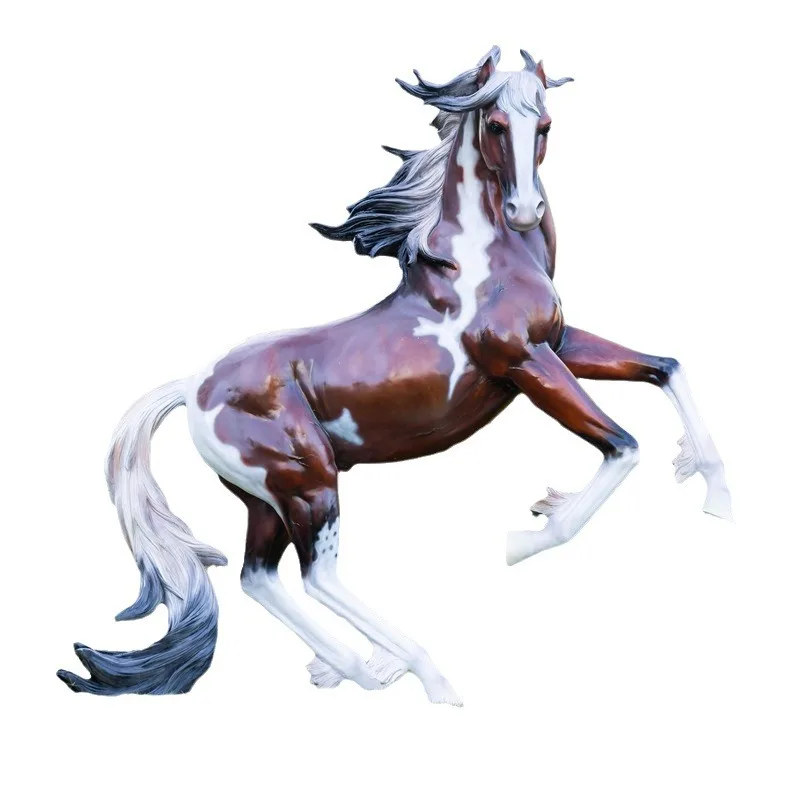

Fiberglass, simulated horse running sculpture, shopping mall carriage decoration ornament