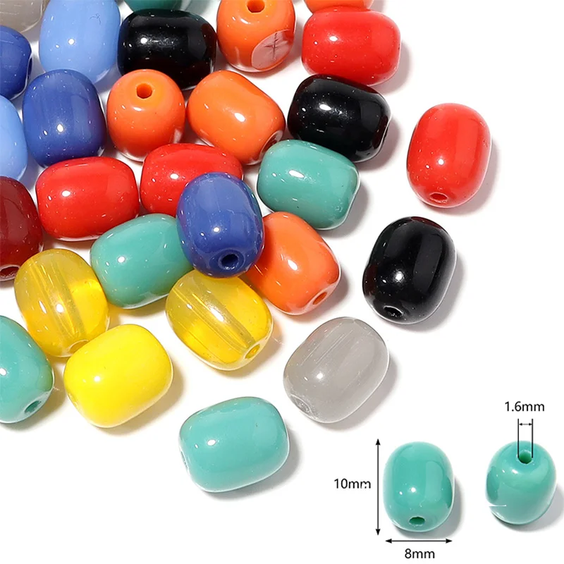 30 teile/los Oval Zylindrische Glasperlen für Schmuck Machen Lose Spacer Charm Bead Glas Zylinder Perlen DIY Armband Zubehör – Detail 1