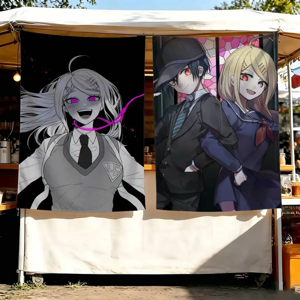 Anime Kaede Akamatsu D-Danganronpa Flag Digital Printing Banner for Garage Wall Out Door Decoration Tapestry