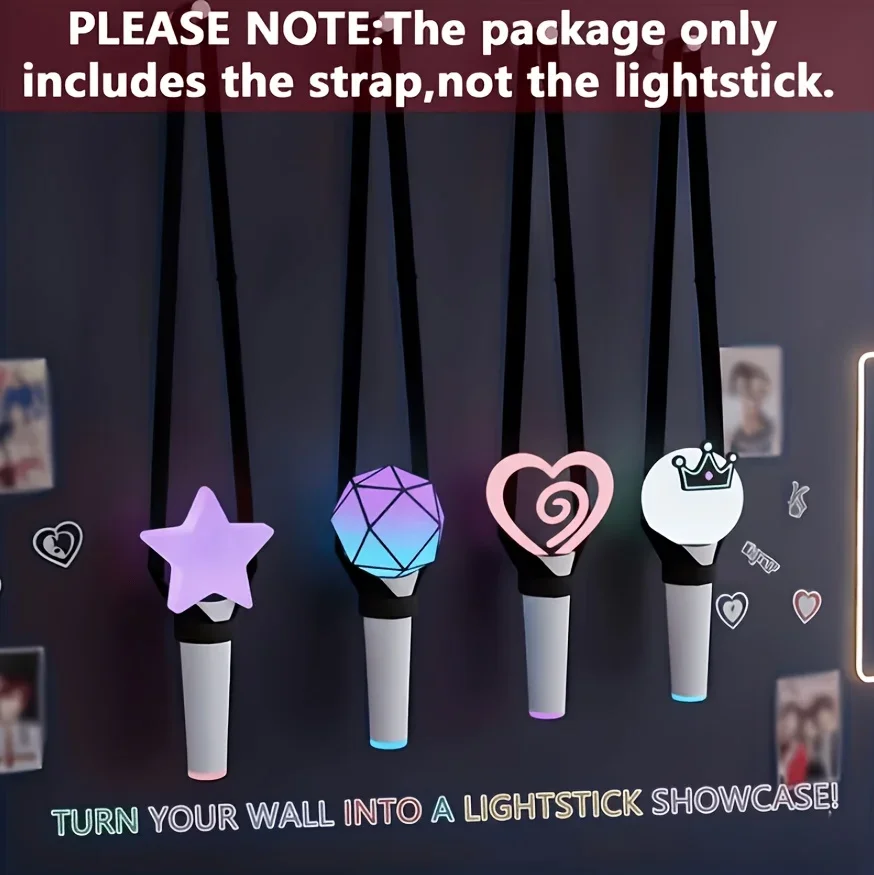 1/4 Stück K-Pop Lightstick-Umhängegurt, Verstellbares Lanyard, Zubehör für Fan-Partys, Lightstick nicht enthalten – Detail 5