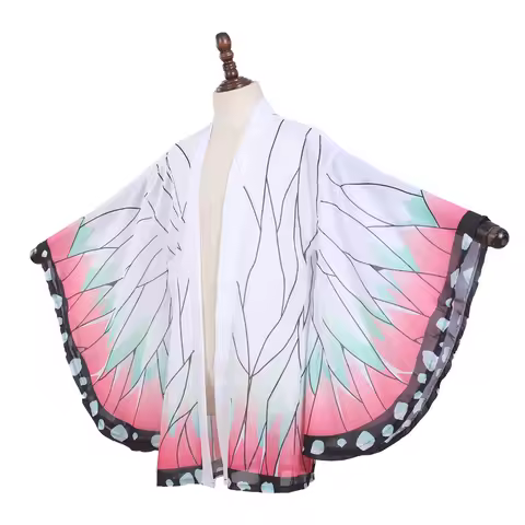 Anime Kochou Shinobu Cosplay Costume Summer Woman Kimono Cardigan Cloak Butterfly Robe Tops Halloween Outfit for Men Women