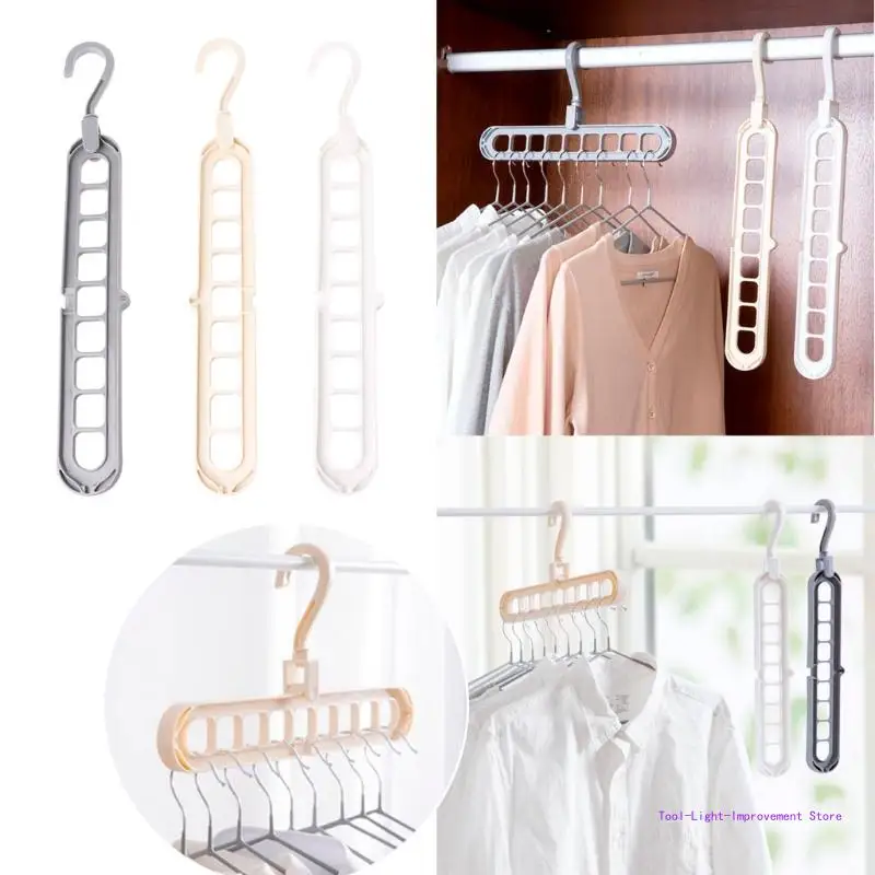 C63E 3D Space Saving Clothes Hanger With Hook Cabinet 360 Rotation