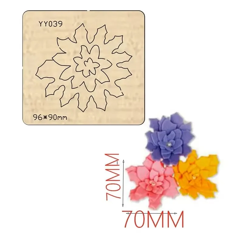 Flower Shape Wooden Cutting Die, Artificial Flower Craft Mold Compatible with Most Common Die Cutting Machines