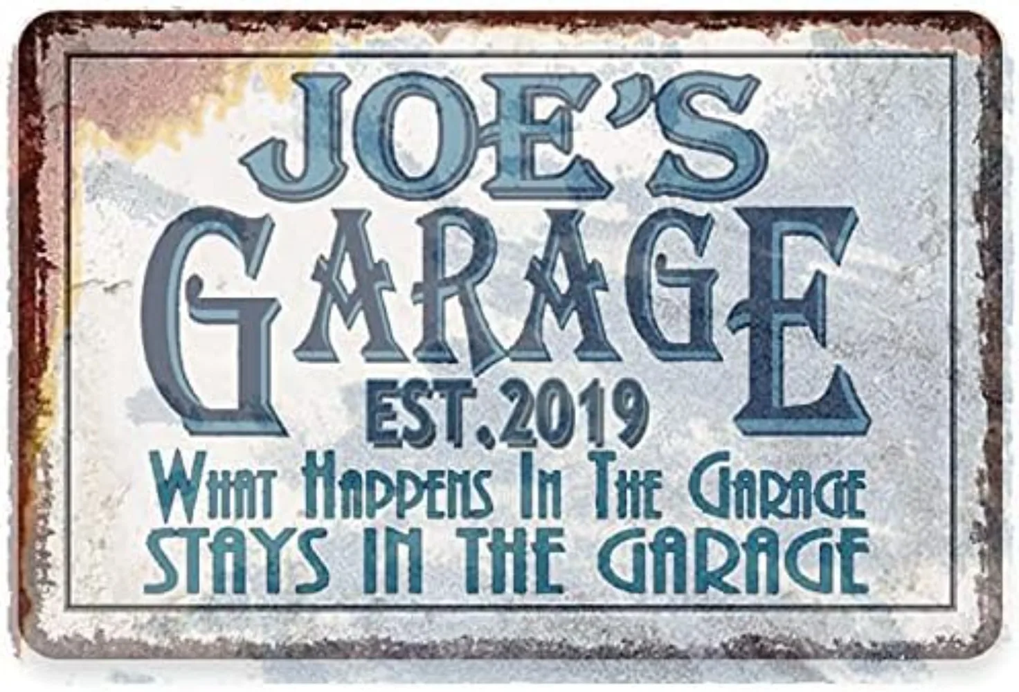 Customizable Men Cave Name Vintage Metal Plaque Wall Hanging Gift For Grandpa Husband Dad