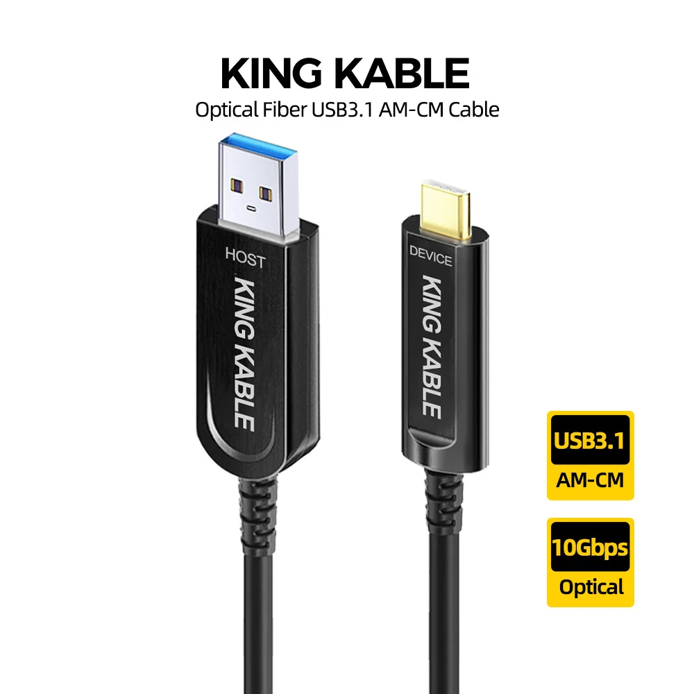 

Удлинительный кабель KING KABLE из оптического волокна usb 3.1 Type-A к C, 10 Гбит/с, Кабель USB3.0 AM-CM для камеры Kinect Realsense