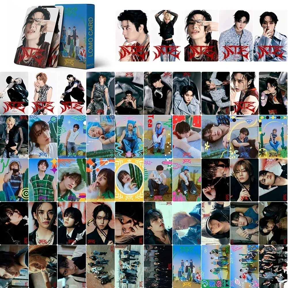 Imagem -02 - Conjunto de Cartões Hyunjin Felix Photo Print Cartões Kpop Lomo Ate Photocards 55 Pcs