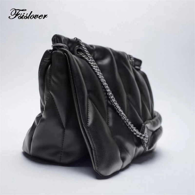 2022 Luxury Brand Soft Pu Leather Chain Shoulder Bag Design Casual Women Purses and Handbag Clutch Tote Bags for Women Hobo Bag