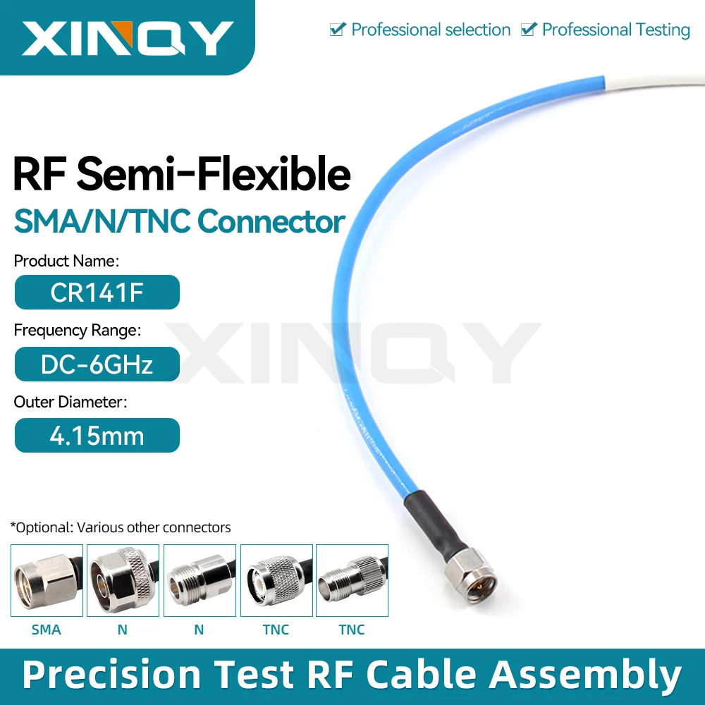 XINQY CR141 RF Coaxial Cable, RG402 Semi-Rigid, 6GHz SMA/N/TNC Low Loss Jumper