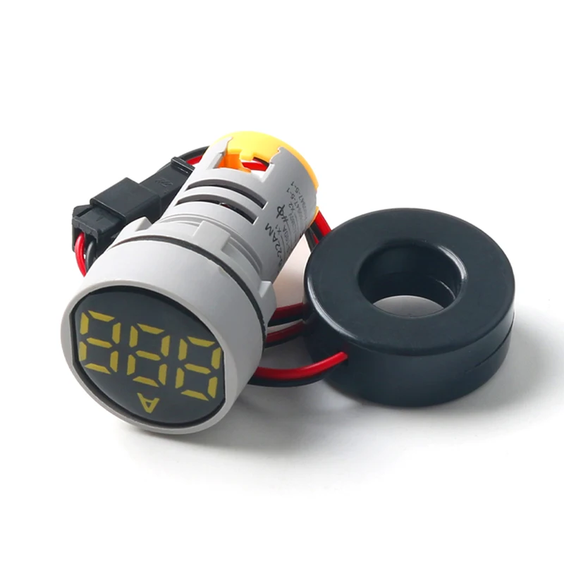 Luce amperometrica digitale rotonda da 22MM 2-100A luce rotonda a LED Monitor per strumenti Tester AC380V massimo