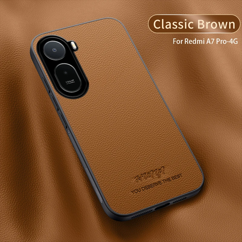

Чехол для Redmi A7 Pro, роскошный кожаный чехол с принтом личи, магнитный матовый чехол для Redmi A7Pro 4G, приятный для кожи бампер Funda
