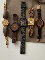 Orologio da donna Vintage marrone Multi-stile quadrante quadrato cinturino modello leopardo orologio moda personalizzato orologio di lusso regalo per gli amanti