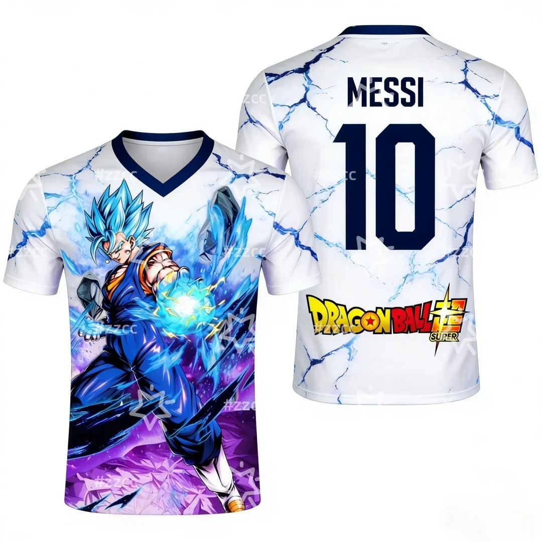 2026 Dragon Ball Graphic Football Jersey Messi Jersey Autumn Sports Dry Quickly Men's T-Shirt Adult Clothing Tee Y2k Woman