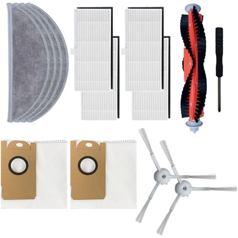WHYY-para Lydsto R1, R1A, R1 Pro, S1 piezas de Robot aspirador Cepillo Lateral principal filtro Hepa paño de mopa bolsa de polvo Accesorios