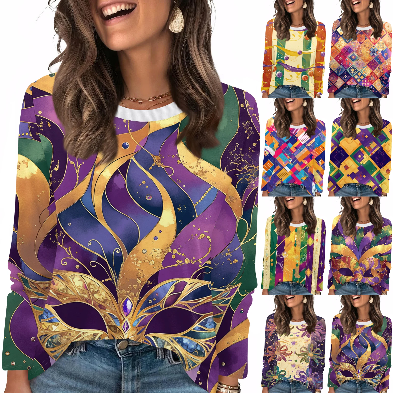 Uniformes d'infirmière de carnaval haut pour femme T-Shirt imprimé mignon amusant col rond mode pull décontracté col rond haut décontracté basique ample