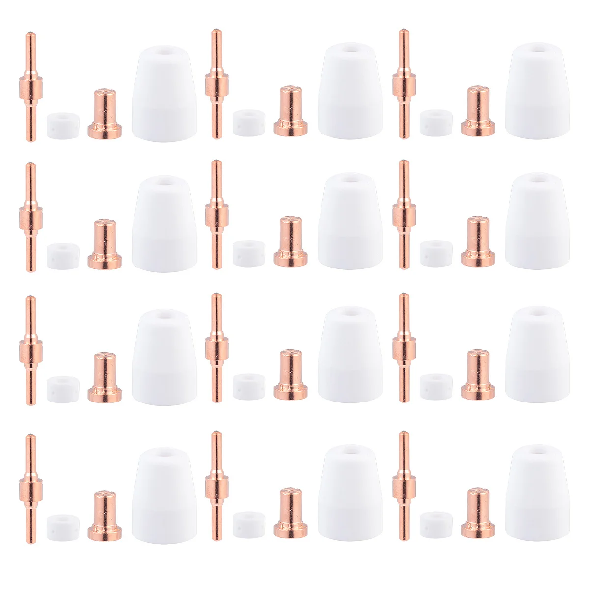 65개 플라즈마 절단 액세서리 연장형 긴 구리 노즐 전극 보호 캡 션트 소모품 40A Cut-40 플라즈마용