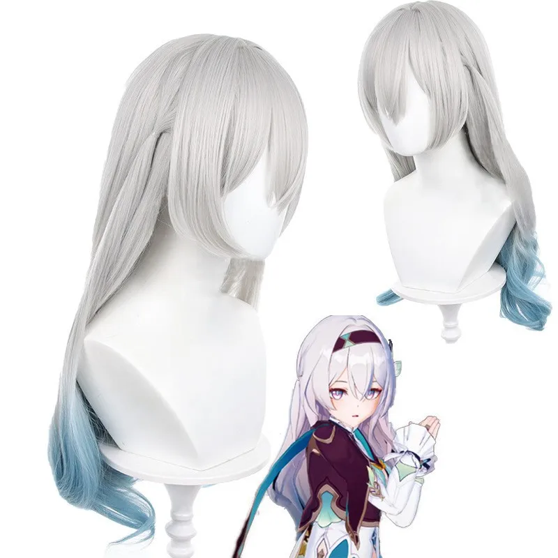 Collapse Star Dome Railway Flowing Firefly Cos Wig, Simulated Scalp Dyeing Gradual Change Color Full Head Cover