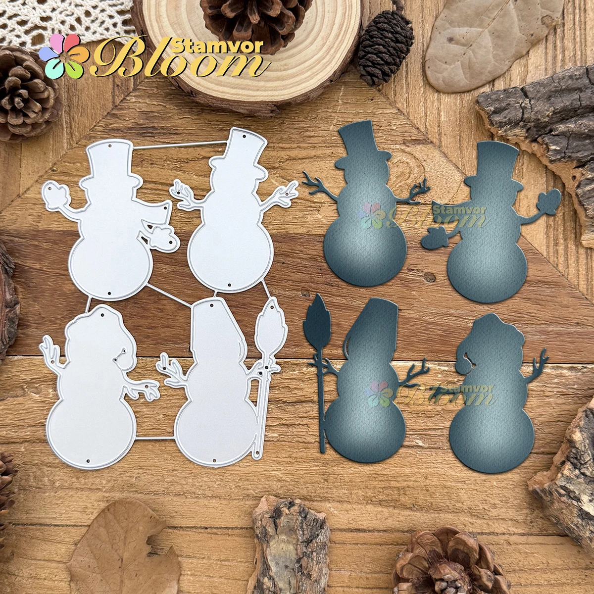 Original schöne Winter Weihnachten Schneemann Silhouetten Metall Stanzformen Scrapbooking dekorative Prägung