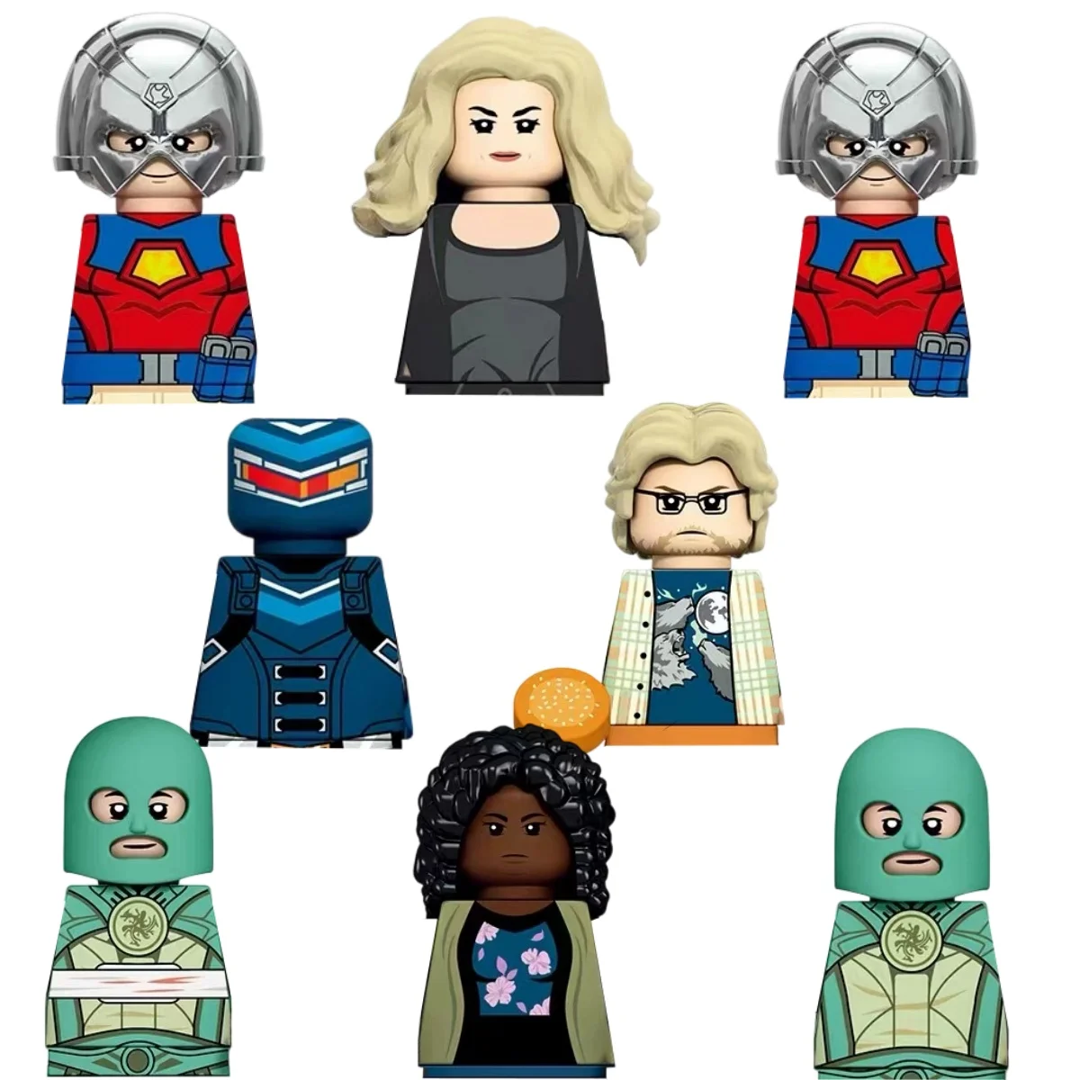 

Peacemaker classic characters DIY bricks toy John Economos Judomaster model MINI puzzle assembly Superhero building blocks Gift