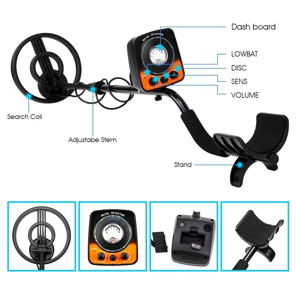 True Rms Metal Detector MD-5021 Portable High Sensitivity Gold Finder Treasure Hunter Non-ferrous Metal Finder