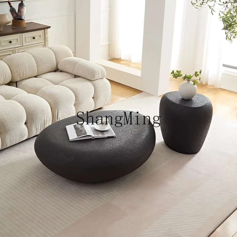 

SM household modern coffee table oval cream style light luxury minimalist living room tea table