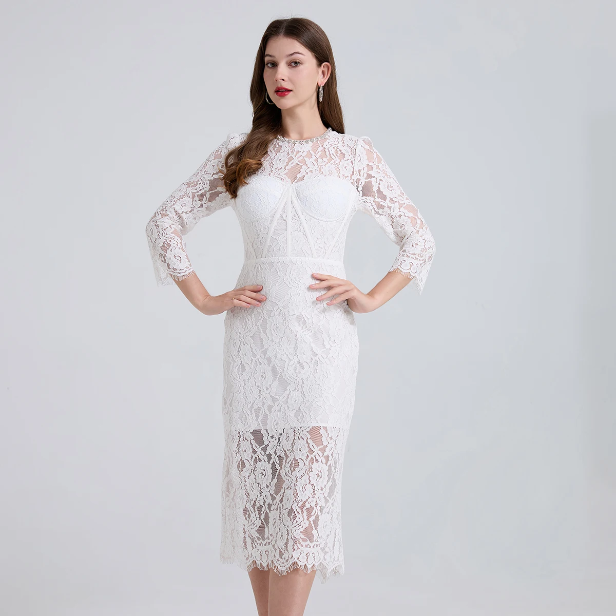runway women lace dress Red lace dress On the Runway Fashion