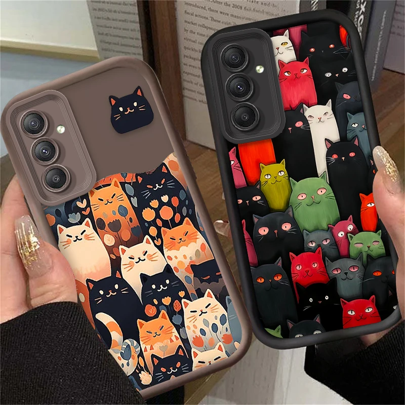 Funny Terror Hell Cat Matte Soft Case for Samsung Galaxy A35 A55 A15 A25 A16 A06 A05 A05S A24 A13 A23 A12 A22 A32 A52 A71 A51 4G