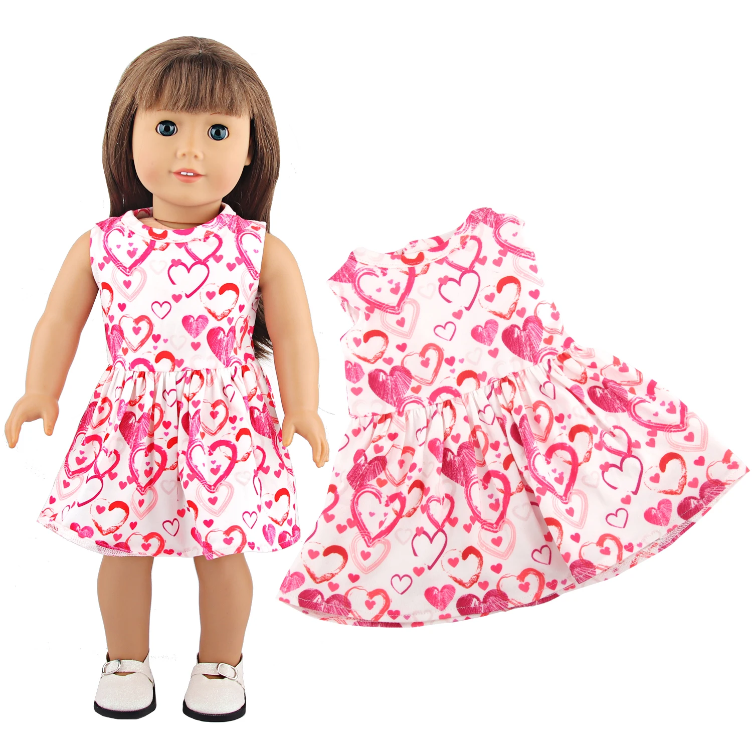 Vêtements de poupée américaine de 18 pouces, mignon, cœur, fleur, nœud papillon, tenue pour bébé de 43cm, nouveau-né et OG, jouet en coton pour fille