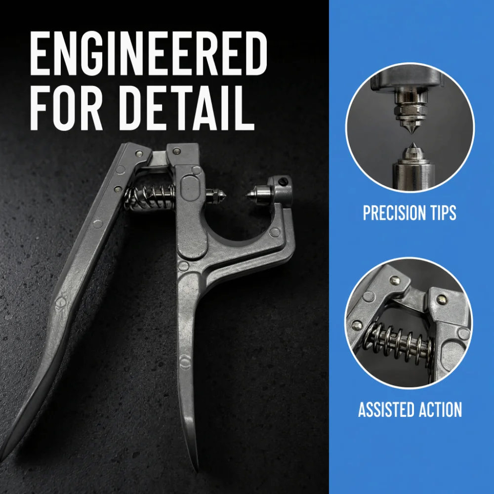 Spring Loaded Badminton Grommet Plier with Screwdriver Precision Racket Eyelet Tool Aluminum Alloy Compact Stringing Clamp Plier