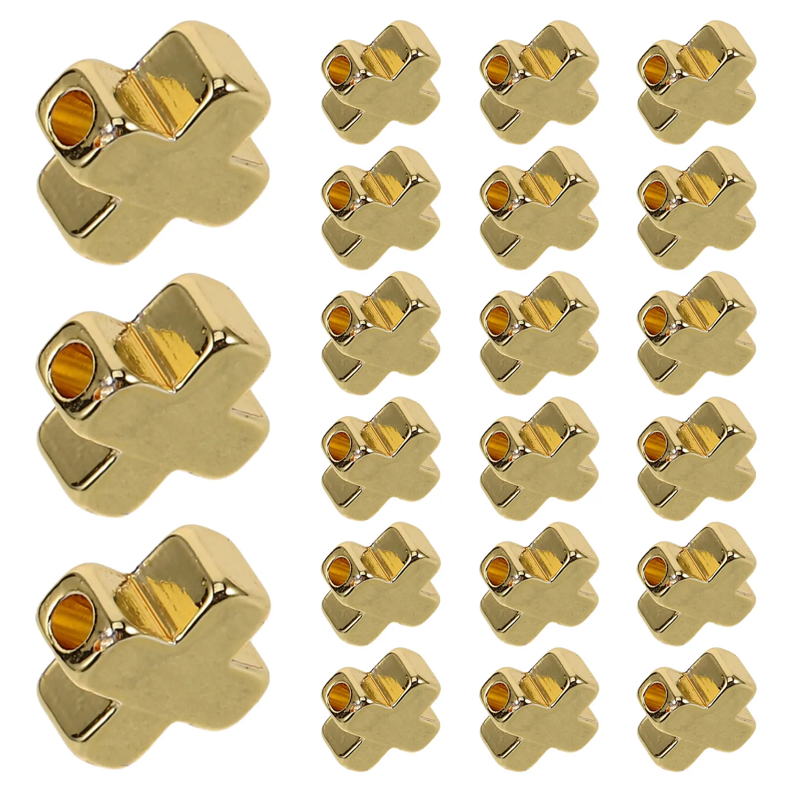 

40Pcs Gold Plated Cross Jewelry Beads Spacer Beads for DIY Making Bracelets Necklaces Handmade Crafts Crosses for Jewelry Making