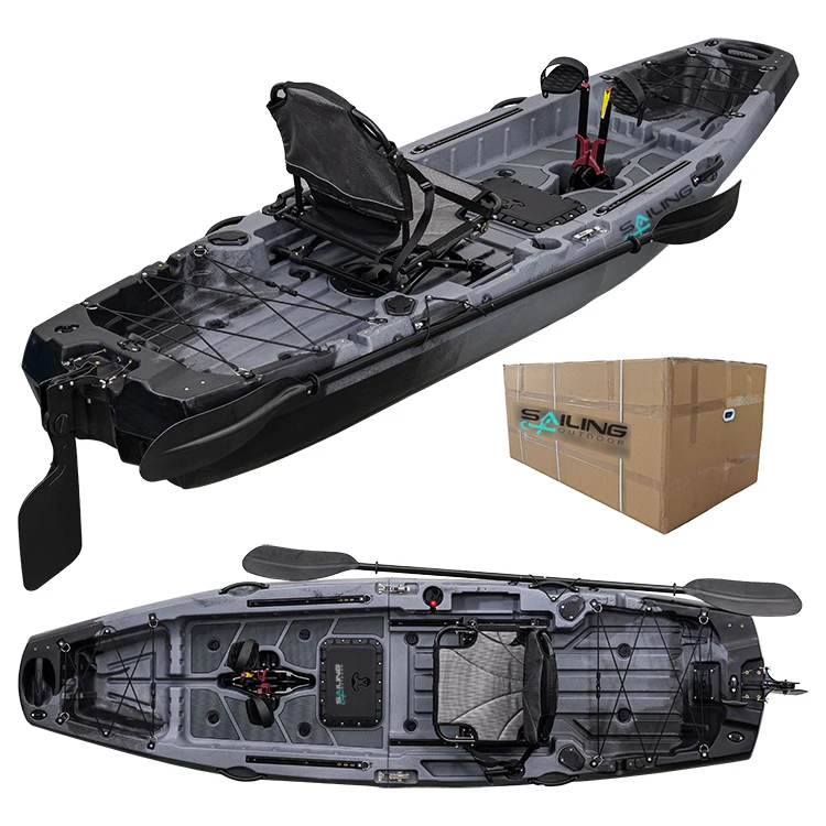 Large Space 1 Person 2 Piece 10ft Portable Divisible Tandem Fishing Kayak Split Modular Design With Propeller Pedal Drive