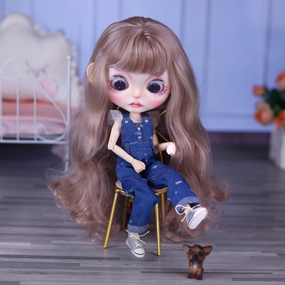 ICY DBS Blyth Doll 1/6 BJD Mixed Color Golden Hair Cute Clothes Customized Handmade Carving, Gift Suitable for Adults or Child