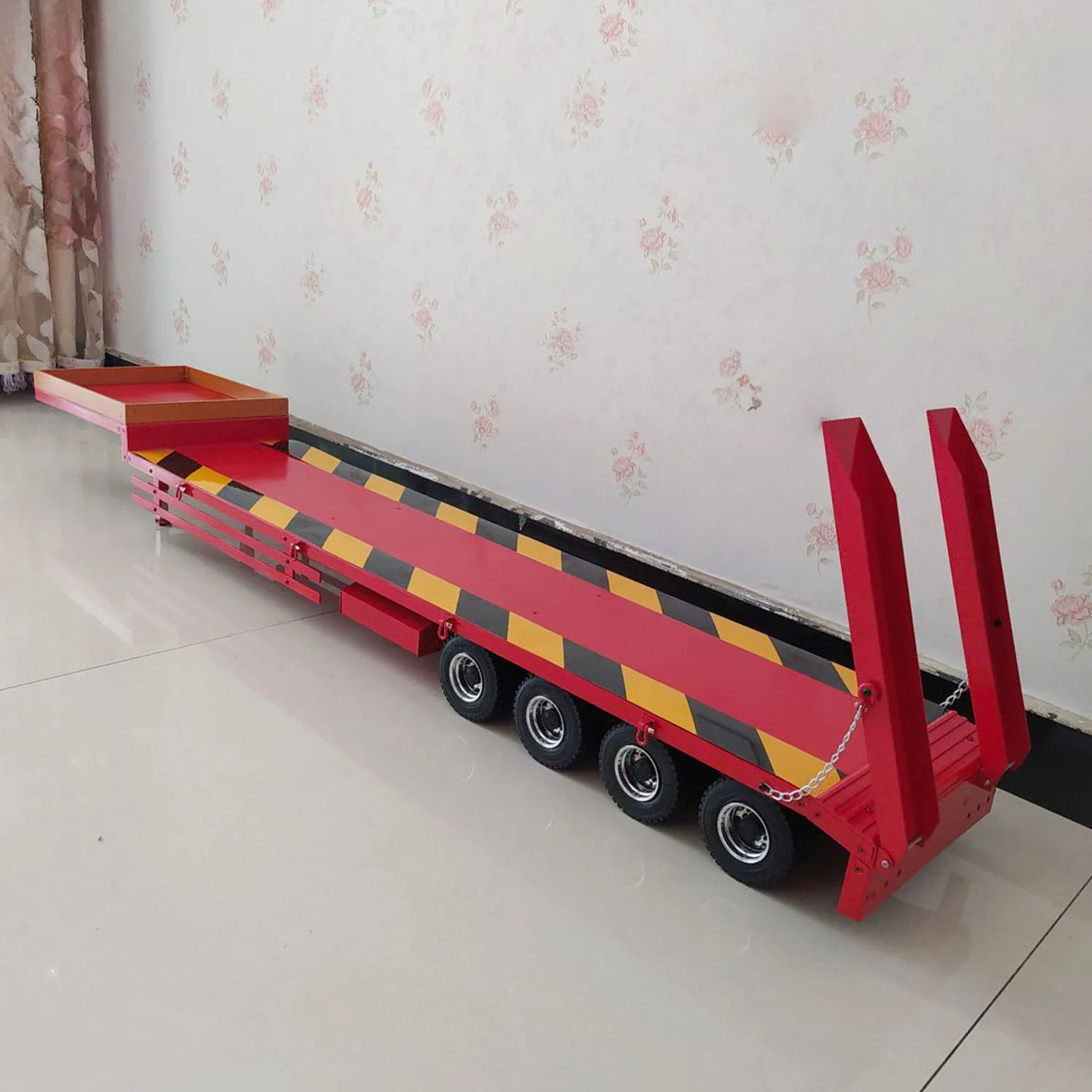 Accessories Metal 4-Axle Trailer Spare Parts 1/14 Semi-trailer for RC Construction Vehicle Tractor Truck Cars Toys TH23239