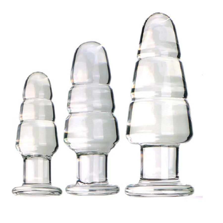 Transparent Glass Anal Plug Dildo S/M/L Sizes Butt Plugs Anal Dilator Expander Large Big Buttplug Ass Sex Toy for Women
