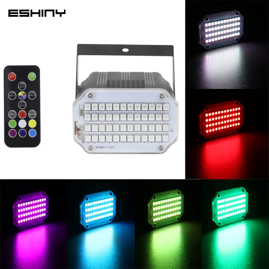 

New Upgraded 48 RGB LED DJ Disco Colors Activated Strobe Flash Light Stage Lighting Effect Party Holiday Club Lamp Remote X11D2