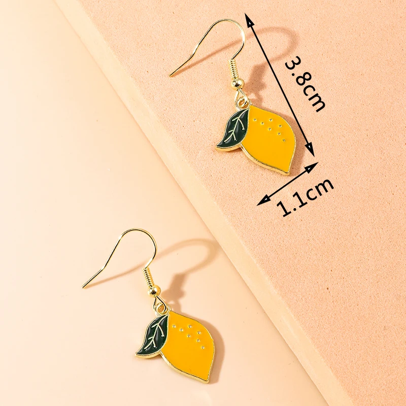 Aihua süße Früchte Ohrringe schöne Emaille Kirsche Apfel Banane Erdbeer Ohrringe für Frauen Tropfen Ohrringe Ohr haken Schmuck Geschenke – Detail 12