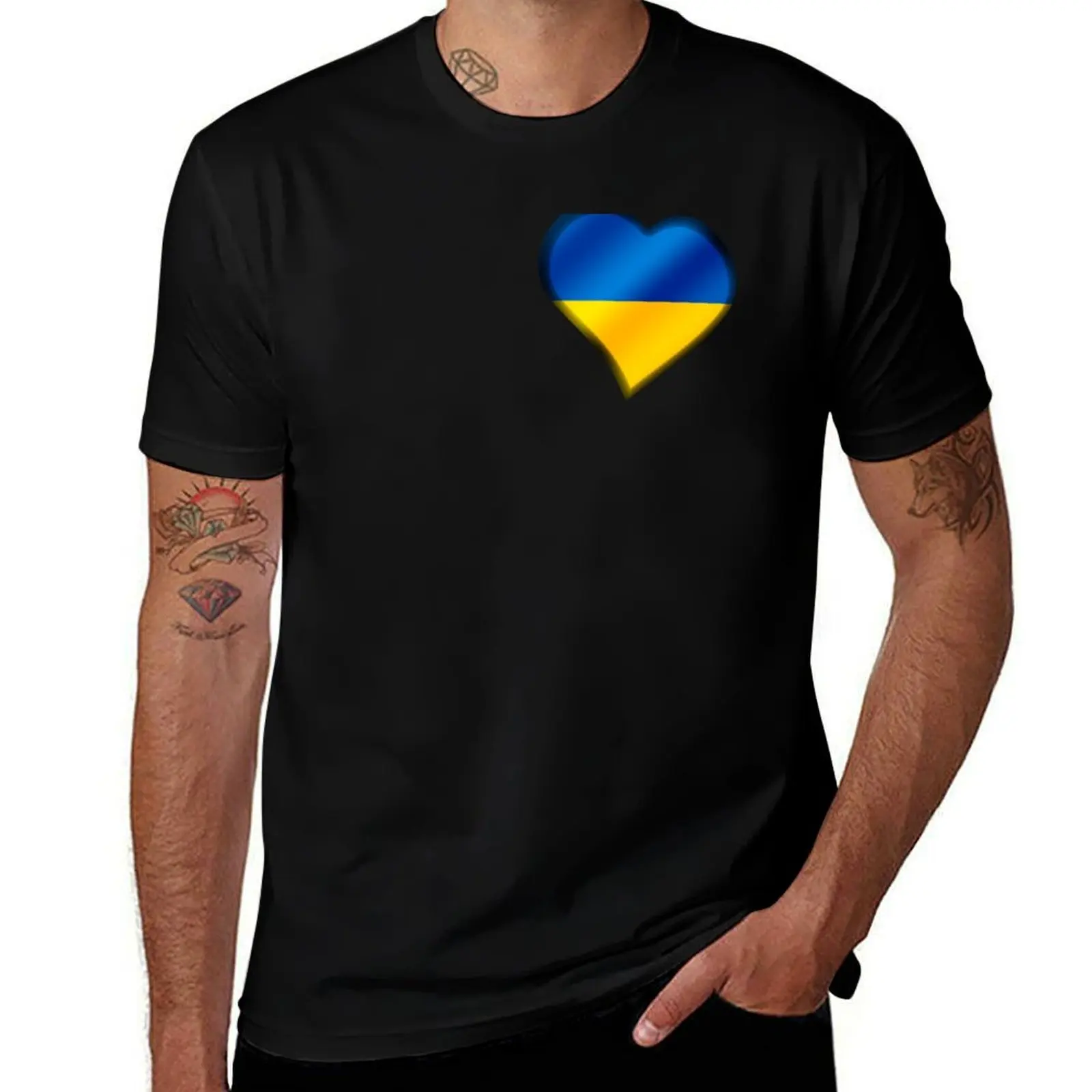 

Ukrainian Flag - Ukraine - Heart T-Shirt t shirt custom print graphic t shirts for man T-shirt