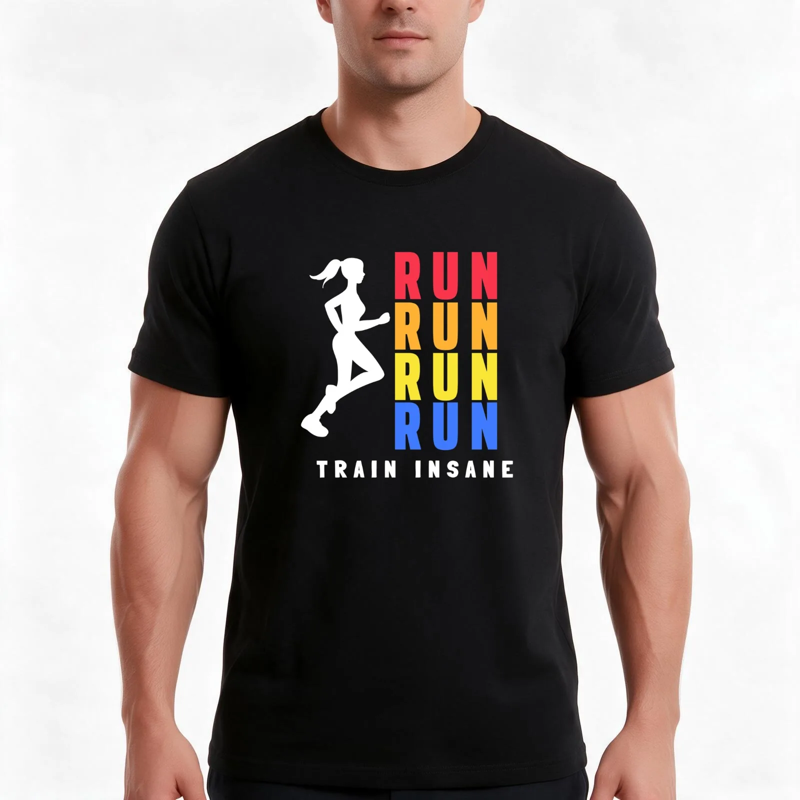 Women's Girls Running Runner Run for Fitness Men T Shirt t shirts for man pack cotton