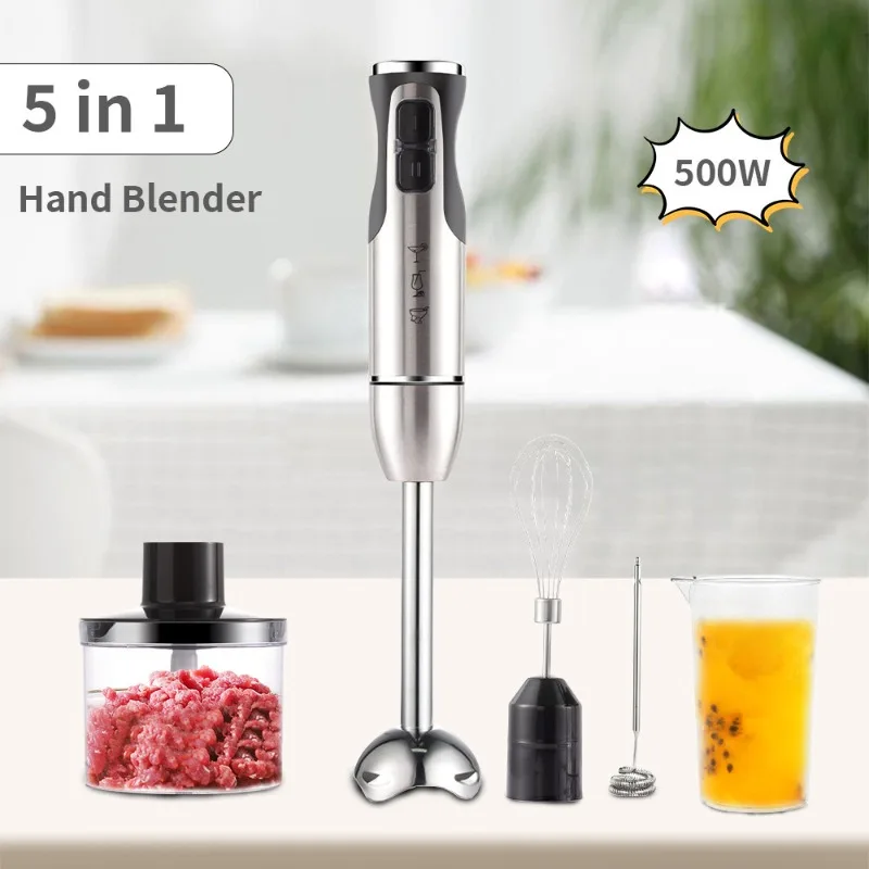 EU Plug 6 In 1 Electric Vegetable Cutter 200W Multifunctional Slicer Shredder Household Food Processor Cross Border