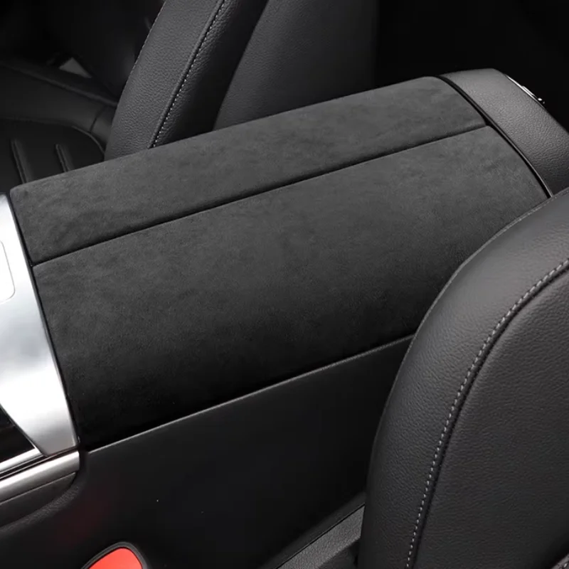 For Mercedes Benz C Class W205 W206 2022 2023 2024 Car Accessories Armrest Box Lid Suede  Center Console Panel Trim Cover