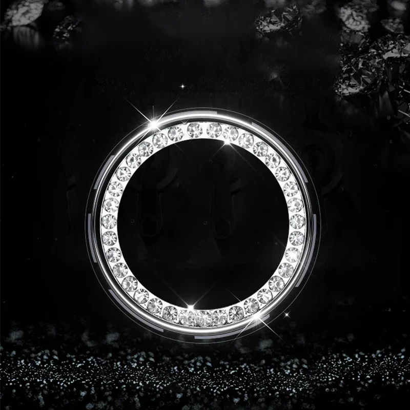 Cover Crystal Decor Car One-click Start stop Ignition Button Decoration Rhinestone Car Interior Protective Cover Car Accessories - Image 2