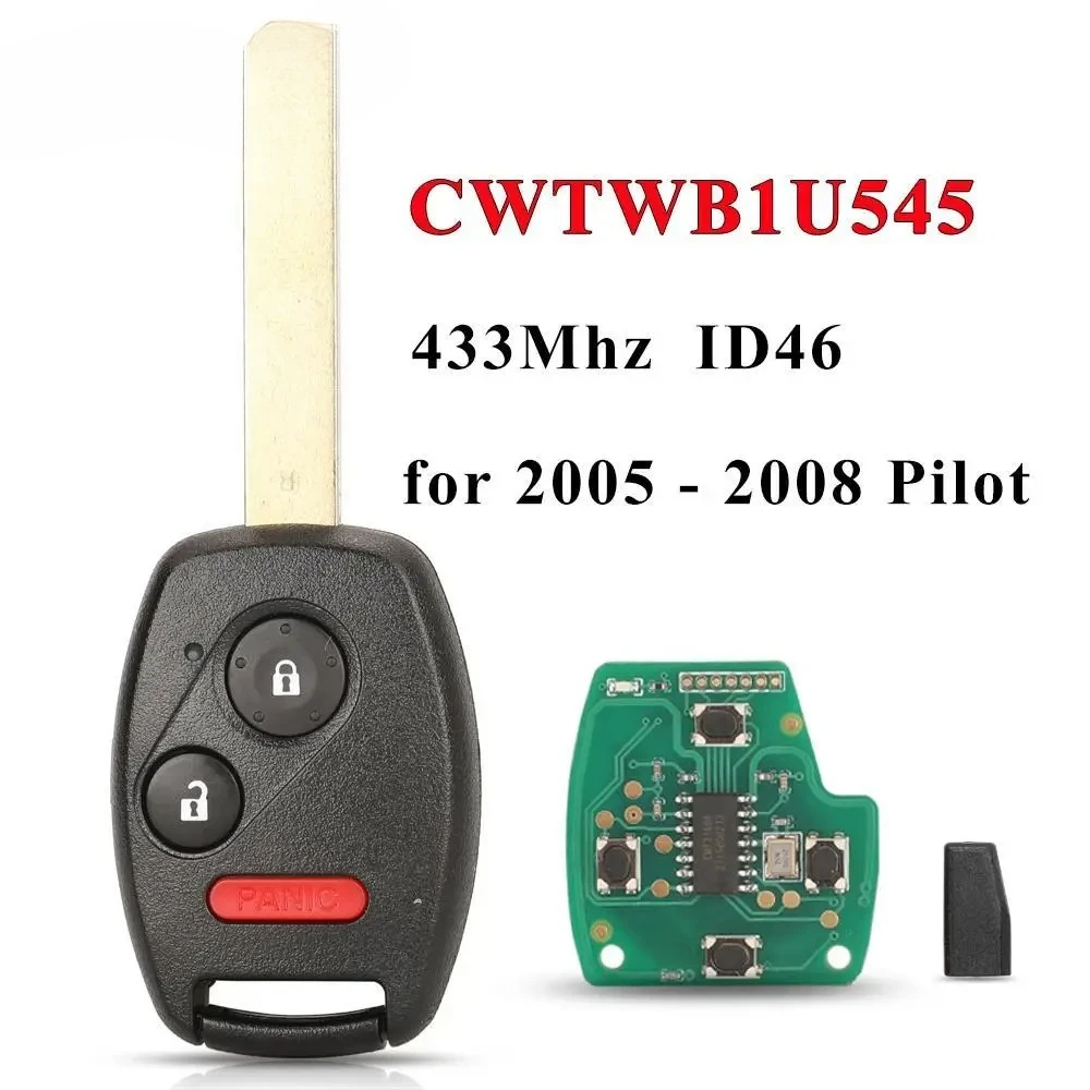 

CWTWB1U545 433Mhz ID46 Chip 3/4 Buttons Smart Remote Key Fob For Honda Pilot 2005 2006 2007 2008 1788A-FWB1U545