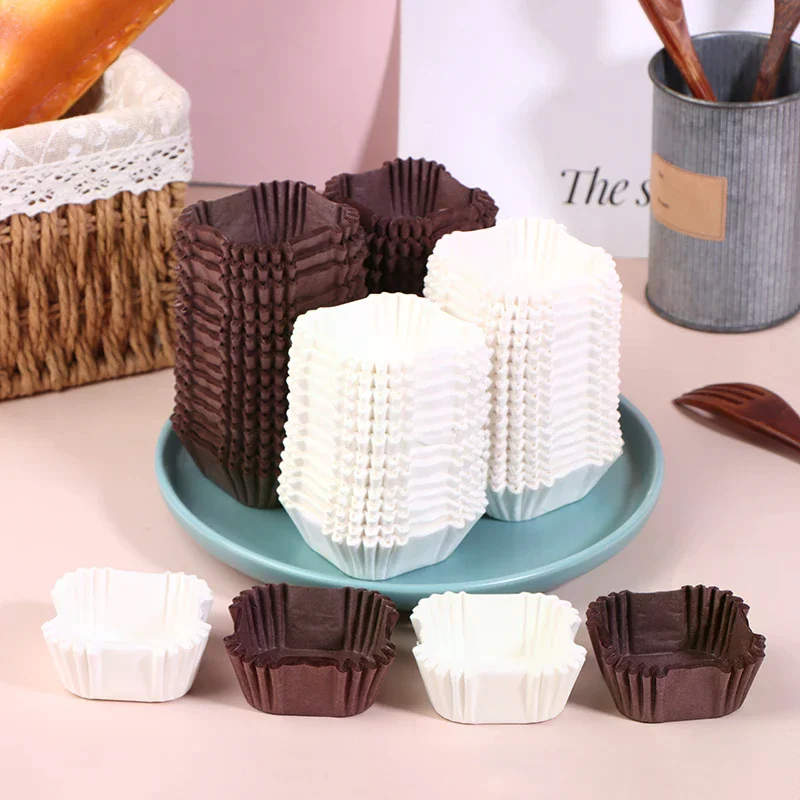 1000Pcs Square Cupcake Liners Muffin Baking Cups Pan Liners Paper Oven Microwave Safe For Wedding Birthday Party Supplies