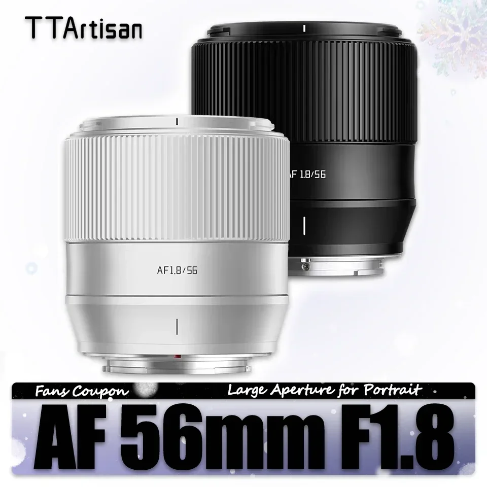 

TTArtisan AF 56mm F1.8 Large Aperture Camera Lens for Portrait Photography with Sony E Fujifilm XF Nikon Z Mount zve10 a7rIII