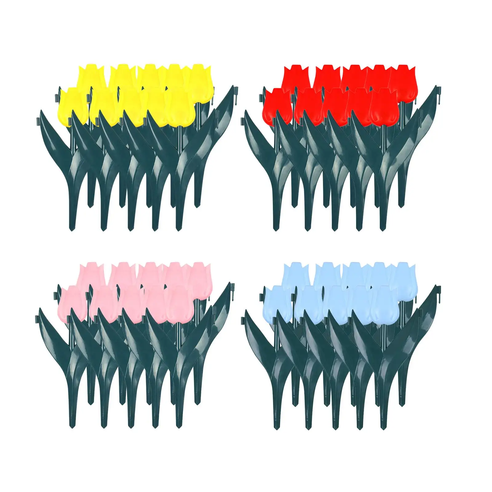 

10x Tulip Garden Edging Decorative Fence Simulated Tulips Landscape Edging for Landscaping Outdoor Flower Bed Sidewalk Decor