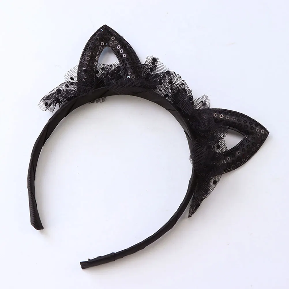 

6 Pcs Children Hair Hoop Cat Ear Lace Headband Girls Kids Hairband for Party Stage Daily Use Ear Design Hoop Accessories