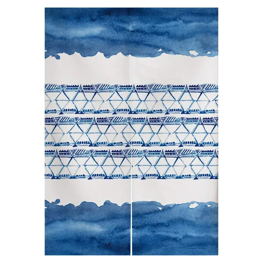 Japanese Indigo Noren Doorway Curtain Tapestry Tie Dye Pattern Door Curtain Rustic Boho Ethnic Room Divider Home Decoration
