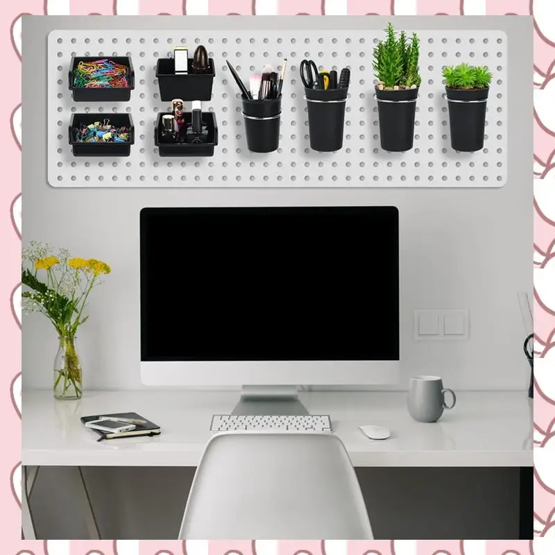 HHTL Peg Board Bins Peg Board Cups With Hooks & Loop 12Pack,Peg Board Organizer Accessories Peg Board Tools Organizer B