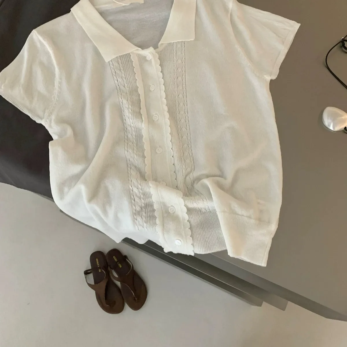 Playful Sweet Soft Knit Short Sleeve Cardigan Multiple Colors Casual Girly Style Outer Tops